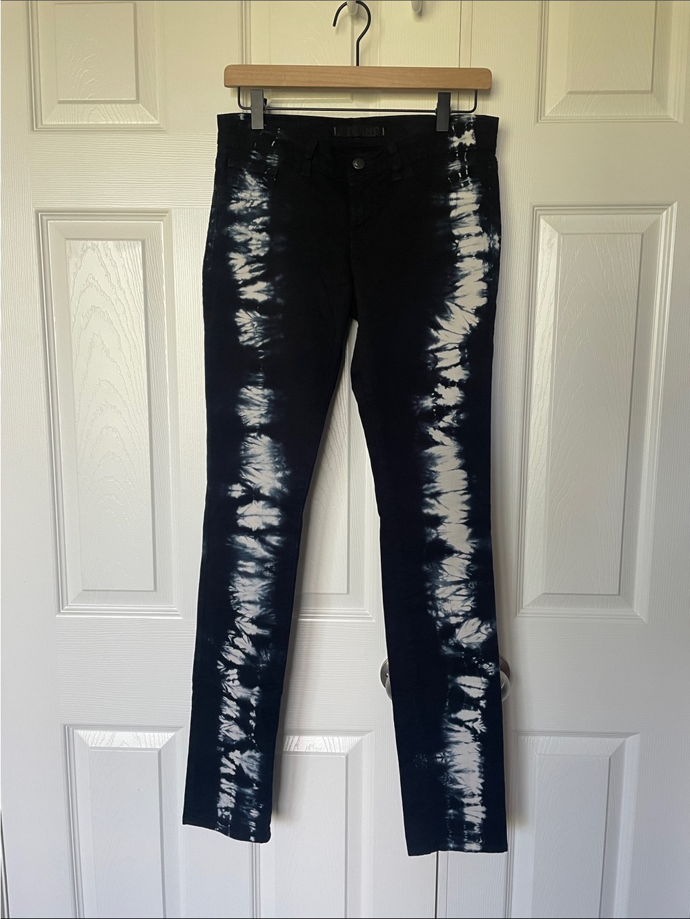 J Brand dark Dark Blue and White Tie-Dye Skinny Jeans
